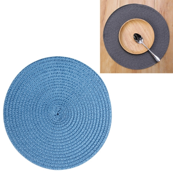 PP Environmentally Friendly Hand-woven Placemat Insulation Mat Decoration, Size:18cm(Blue)