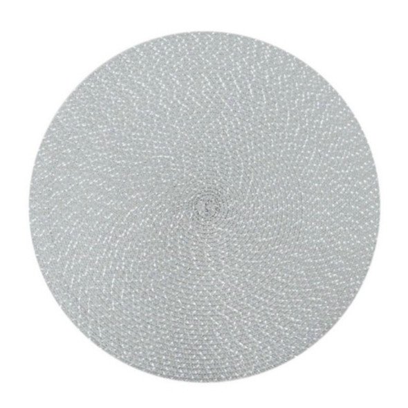2 PCS PP Round Oval Woven Placemat, Size:Diameter 36cm(Gray)