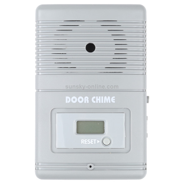 Light Sensitive and Motion Activated Visitor Door Chime with 0.7 inch LCD Counter (32-Melody/3xAA)(Grey)