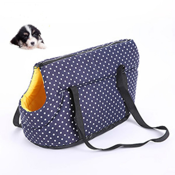 Soft Pet Backpack Dog Cat Shoulder Carrying Outdoor Pet Dog Carrier Bag, Size:L(Navy Blue)