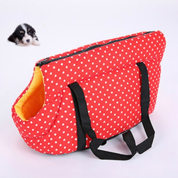 Soft Pet Backpack Dog Cat Shoulder Carrying Outdoor Pet Dog Carrier Bag, Size:L(Red)