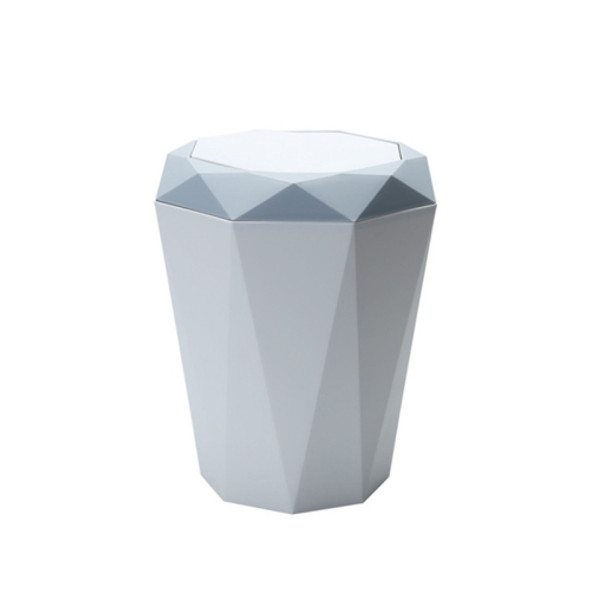 Living Room Desktop Mini Trash Can Diamond Shake Lid Trash Can, Size:M 24.6x21.6cm(Blue)