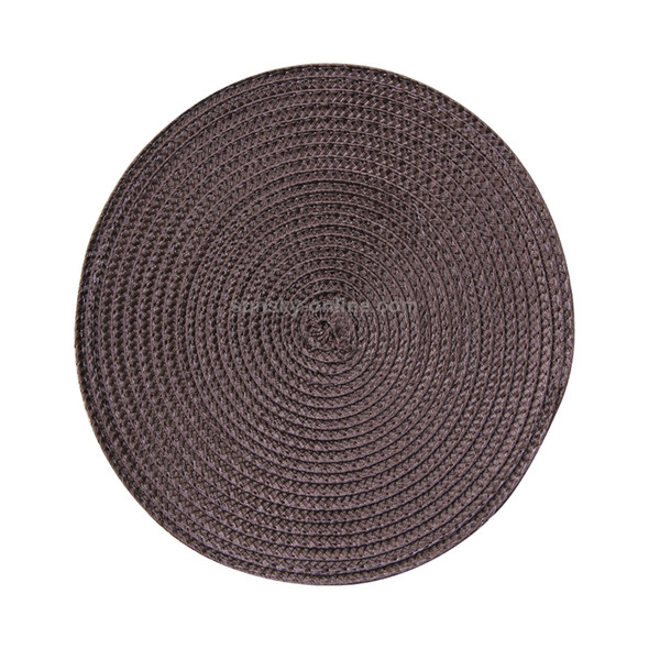 PP Environmentally Friendly Hand-woven Placemat Insulation Mat Decoration, Size:18cm(Red-brown)