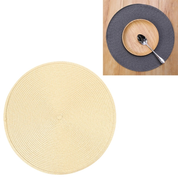 PP Environmentally Friendly Hand-woven Placemat Insulation Mat Decoration, Size:18cm(Bright Yellow)