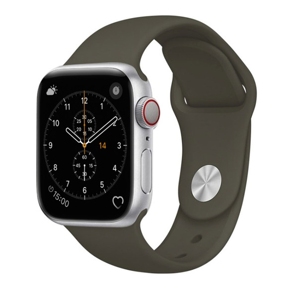 For Apple Watch Series 3 & 2 & 1 42mm Fashion Simple Style Silicone Wrist Watch Band (Army Green)