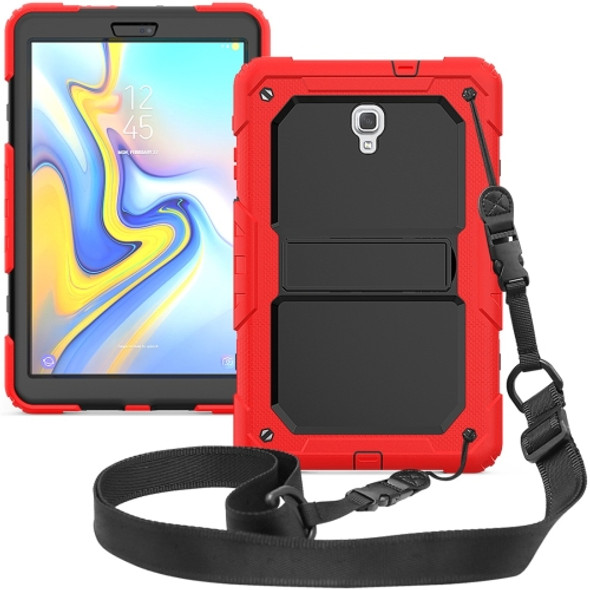 Shockproof PC + Silica Gel Protective Case for Galaxy Tab A 10.5 T590, with Holder & Shoulder Strap (Grey)