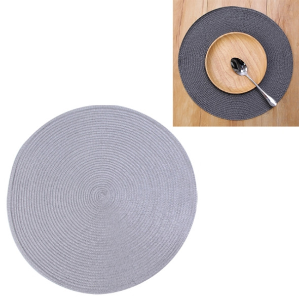 PP Environmentally Friendly Hand-woven Placemat Insulation Mat Decoration, Size:38cm(Silver Grey)
