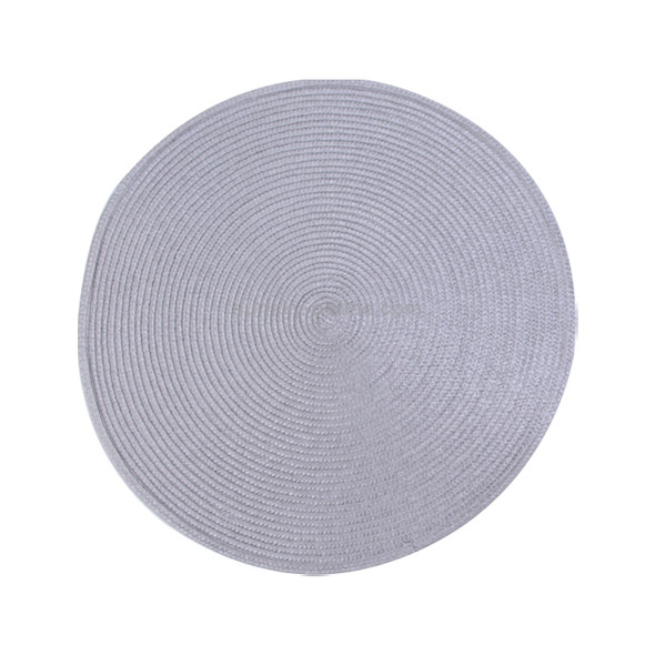 PP Environmentally Friendly Hand-woven Placemat Insulation Mat Decoration, Size:38cm(Silver Grey)