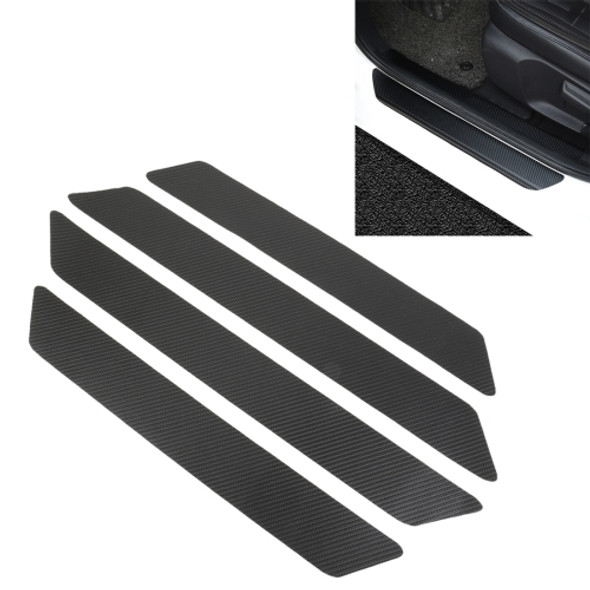 Universal Car Leather Carbon Fiber Texture Door Threshold Decoration Strip Stickers