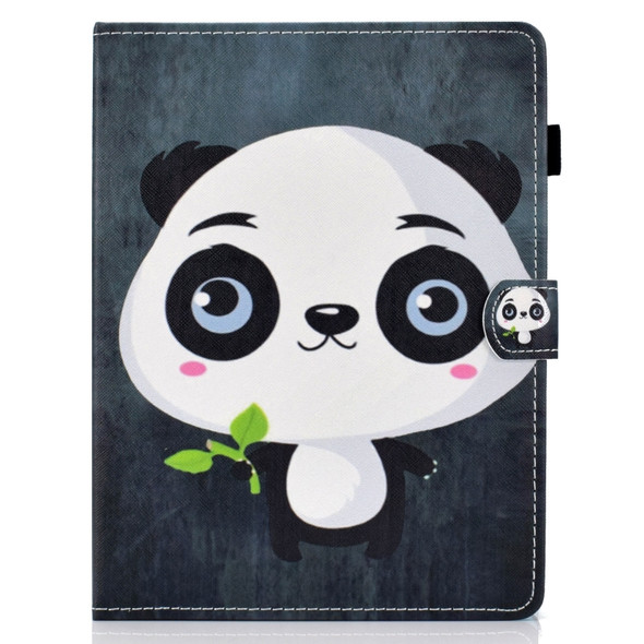 Colored Drawing Stitching Universal Horizontal Flip Leather Case, with Holder & Card Slots for 10 inch Tablet PC(Panda)
