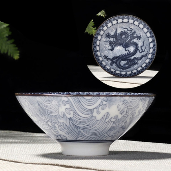 Household Hand-painted Ceramics Kung Fu Tea Set Teacup Tea Bowl, Size:Large(Flying Dragon)