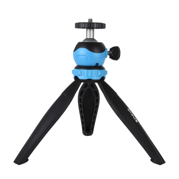 PULUZ 20cm Pocket Plastic Tripod Mount with 360 Degree Ball Head for Smartphones, GoPro, DSLR Cameras(Blue)