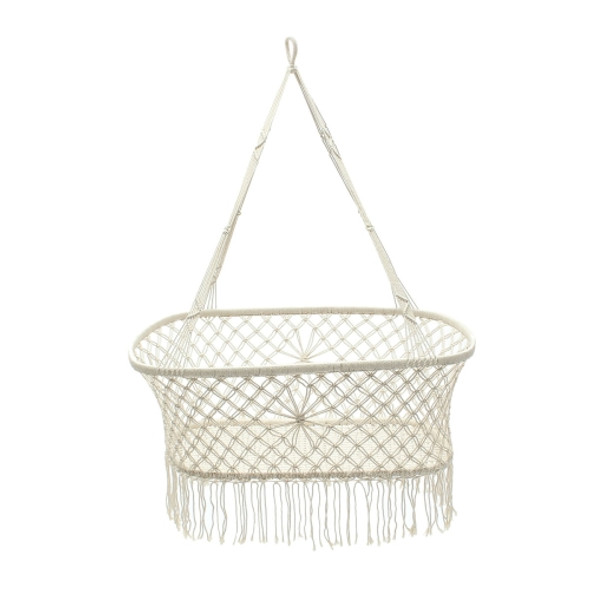 White Cotton Baby Garden Hanging Hammock Baby Cribs Cotton Woven Rope Swing Patio Chair Seat Bedding Baby Care 90*87*57cm