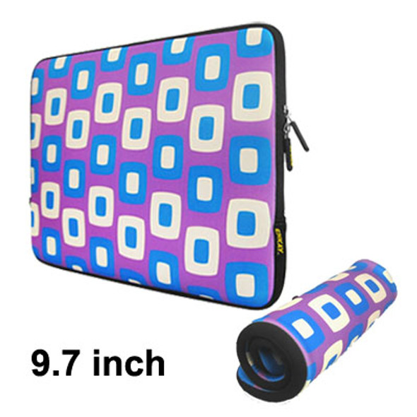 ENKAY ENK-2004 Dynamic Wavepoint Pattern Thermal Printing Soft Sleeve Case Zipper Bag for 9 / 9.7 inch Laptop(Purple)