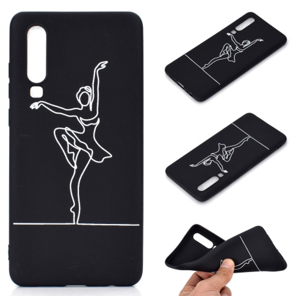 For Huawei P30 Shockproof Stick Figure Pattern Soft TPU Protective Case(Ballet Girl)
