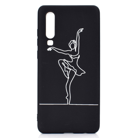 For Huawei P30 Shockproof Stick Figure Pattern Soft TPU Protective Case(Ballet Girl)