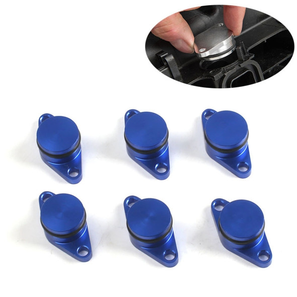 6 PCS 22mm Swirl Flap Flaps Delete Removal Blanks Plugs for BMW M57 (6-cylinder)(Blue)
