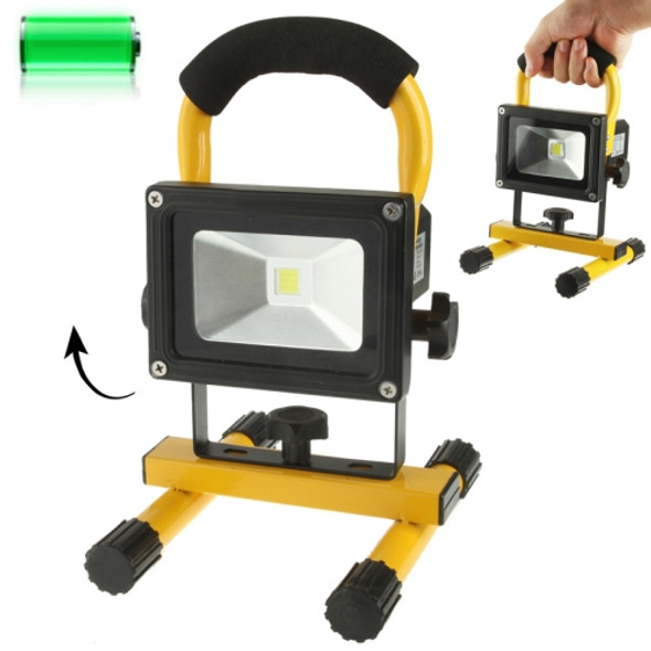 10W Portable LED Floodlight, Waterproof Rechargeable LED Floodlight with Bracket, DC 12/24V(Yellow)