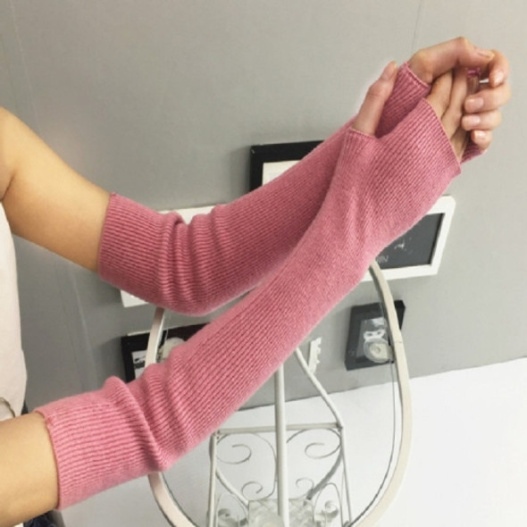Autumn and Winter Long Thick Warm Cashmere Sleeves Fingerless Fake Sleeves, Size:One Size(Red Skin)