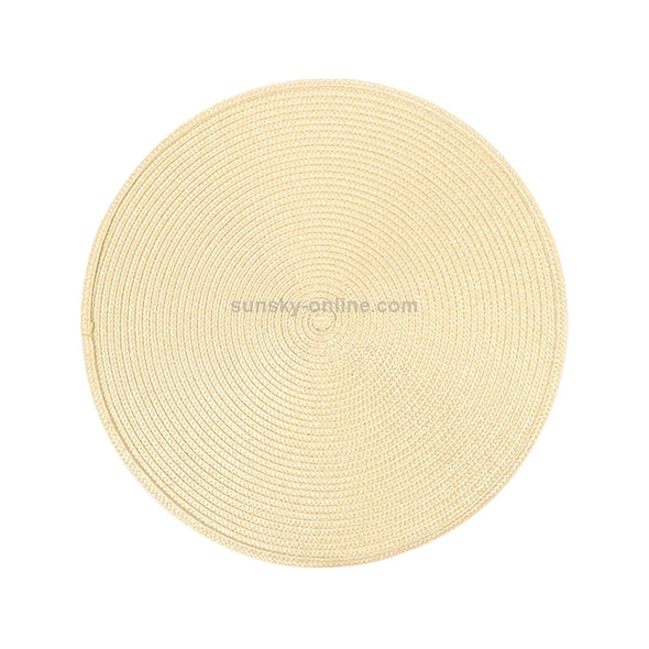 PP Environmentally Friendly Hand-woven Placemat Insulation Mat Decoration, Size:38cm(Bright Yellow)