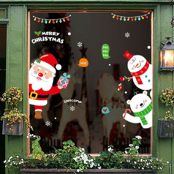 Christmas Wall Stickers Window Glass Festival Wall Stickers Santa Mural New Year Home Decoration(Santa Claus)