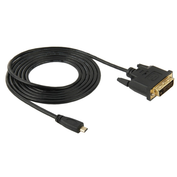 1.8m Micro HDMI (Type-D) Male to DVI 24+1 Pin Male Adapater Cable