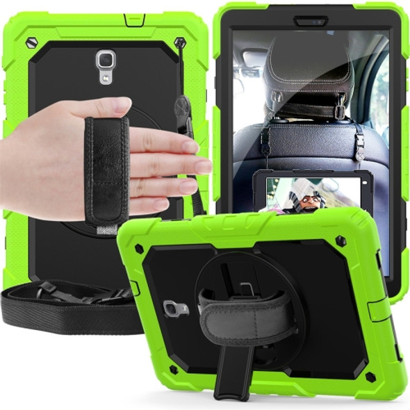 Shockproof Colorful Silica Gel + PC Protective Case for Galaxy Tab A 10.5 T590, with Holder & Shoulder Strap & Hand Strap & Pen Slot (Green)