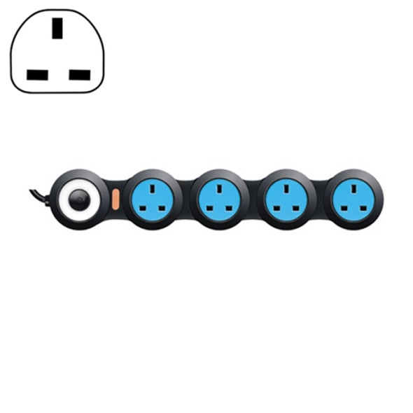 Charging Plug-in Wiring Board Creative Rotary Towline Board 13A Deformed Socket, UK Plug, 4-Bit Socket(Black)