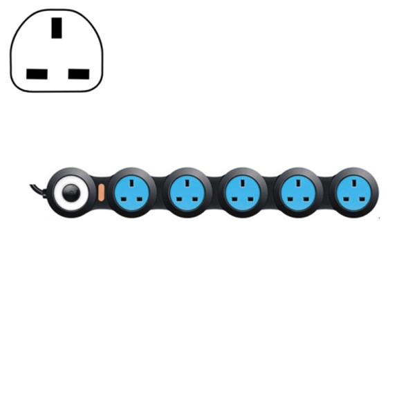 Charging Plug-in Wiring Board Creative Rotary Towline Board 13A Deformed Socket, UK Plug, 5-Bit Socket(Black)