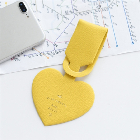 6 PCS Love Shape Luggage Tag Travel Pass Name Card Tag(Yellow)