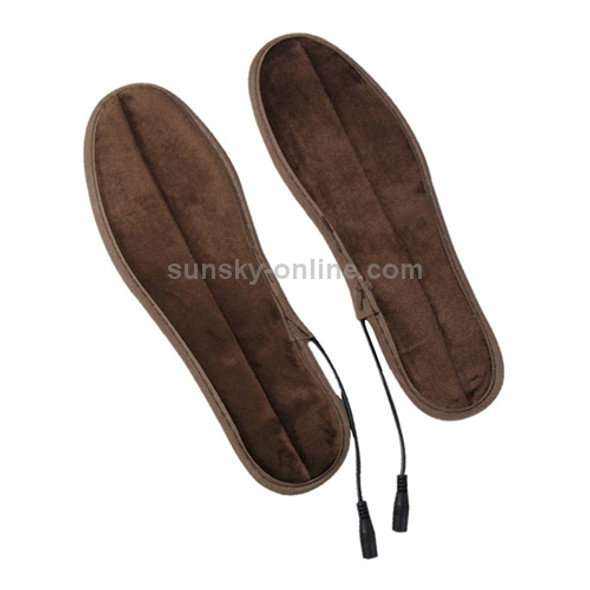 USB Electric Powered Heated Insoles Keep Feet Warm Pad with USB Cable, Size: 245-250mm(Brown)