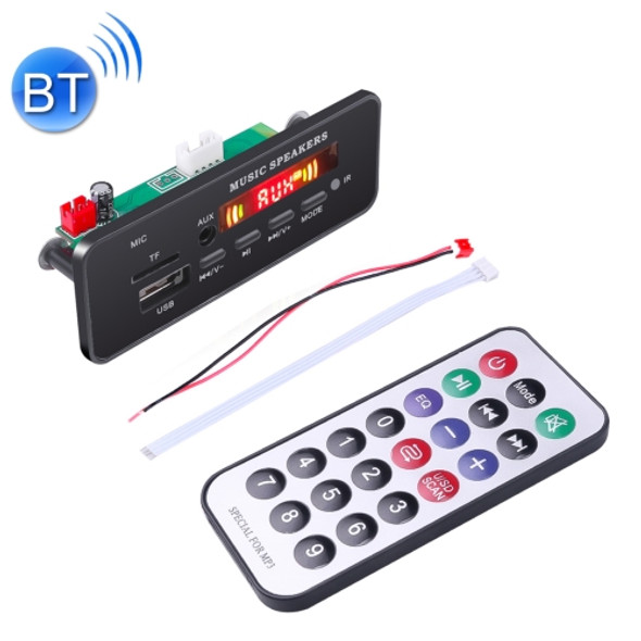 Car 5V 2x3W Audio MP3 Player Decoder Board FM Radio TF USB 3.5mm AUX, with Bluetooth & Recording Call Function & Remote Control