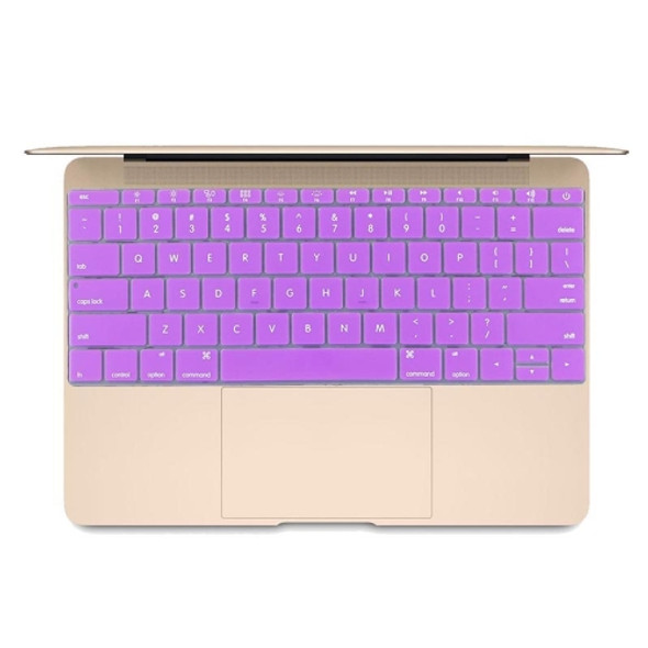 Soft 12 inch Silicone Keyboard Protective Cover Skin for new MacBook, American Version(Purple)