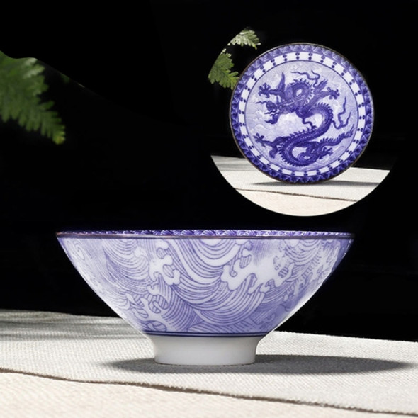Household Hand-painted Ceramics Kung Fu Tea Set Teacup Tea Bowl, Size:Small(Flying Dragon)