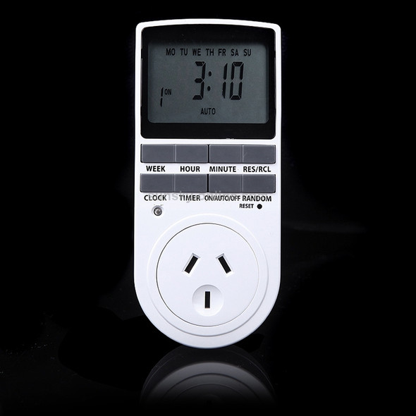 AC 240V Smart Home Plug-in Programmable LCD Display Clock Summer Time Function 12/24 Hours Changeable Timer Switch Socket, AU Plug