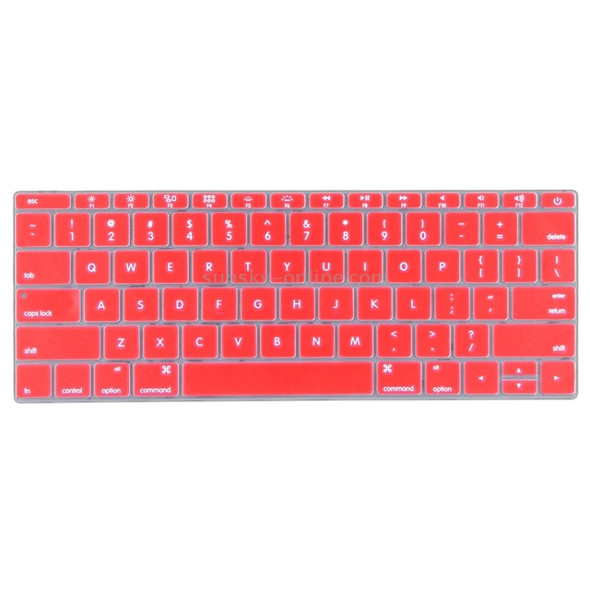 Soft 12 inch Silicone Keyboard Protective Cover Skin for new MacBook, American Version(Red)