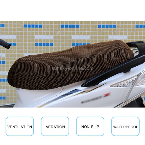 Waterproof Motorcycle Sun Protection Heat Insulation Seat Cover Prevent Bask In Seat Scooter Cushion Protect, Size: XL, Length: 78-85cm; Width: 40-53cm(Black Gold)