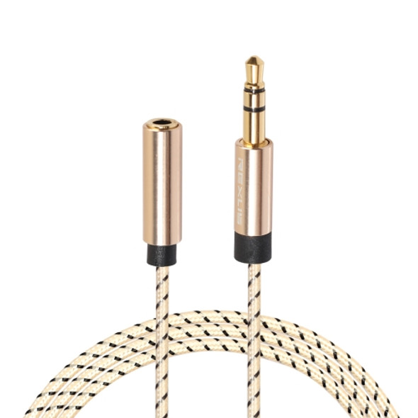 REXLIS 3596 3.5mm Male to Female Stereo Gold-plated Plug AUX / Earphone Cotton Braided Extension Cable for 3.5mm AUX Standard Digital Devices, Length: 3m