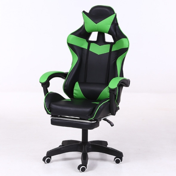 Computer Office Chair Home Gaming Chair Lifted Rotating Lounge Chair with Footrest / Nylon Feet (Green)