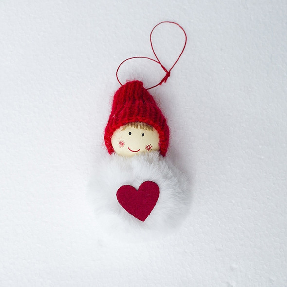 2 PCS Christmas Tree Plush Mini Doll Ornament, Specification: White Plush Love