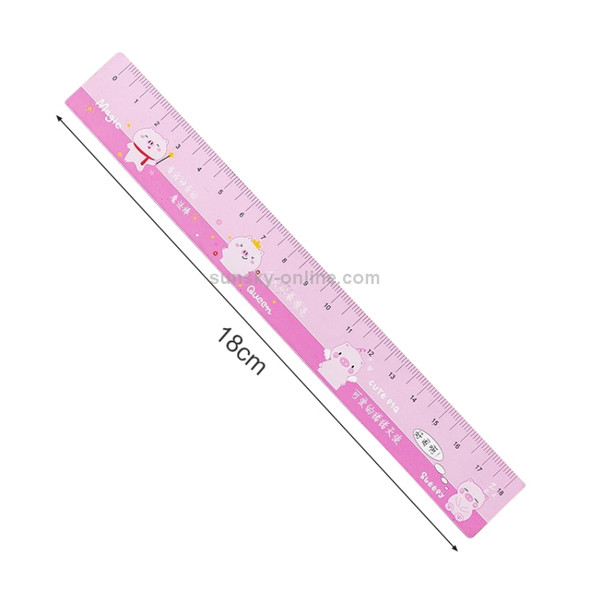 18cm Girl Heart Student Flexible Magnetic Ruler Stationery(Pink Pig)