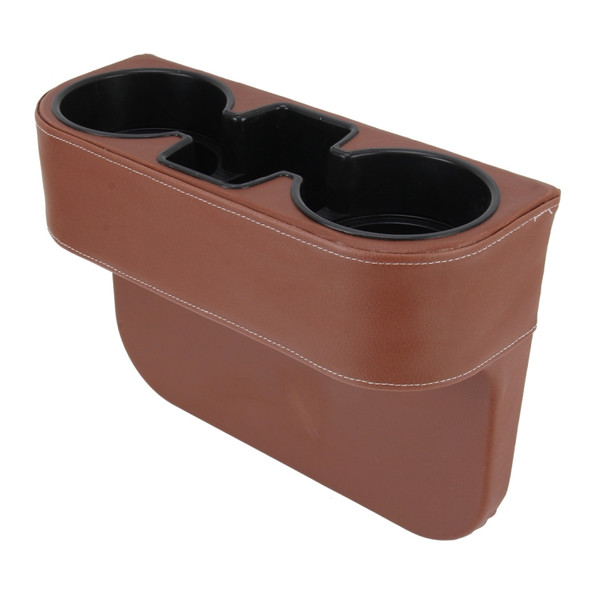 Car Seat Crevice Storage Box Cup Drink Holder Auto Pocket Stowing Tidying for Phone Pad Card Coin Case Car Accessories(Brown)