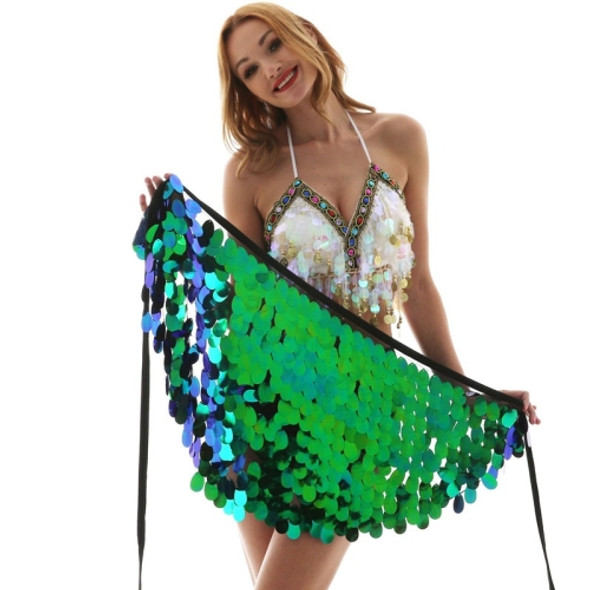 Women Sequined Mermaid Skirt (Color:Green Size:One Size)