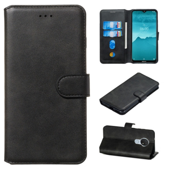 For Nokia 6.2 / Nokia 7.2 Classic Calf Texture Horizontal Flip PU Leather Case, with Holder & Card Slots & Wallet(Black)