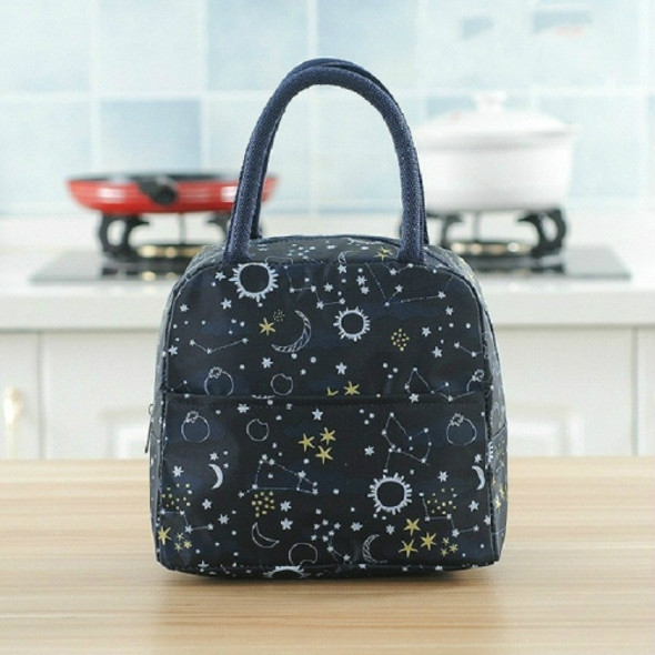 Portable Waterproof Padded Cold Insulation Lunch Box Bag(Sun Moon Star)