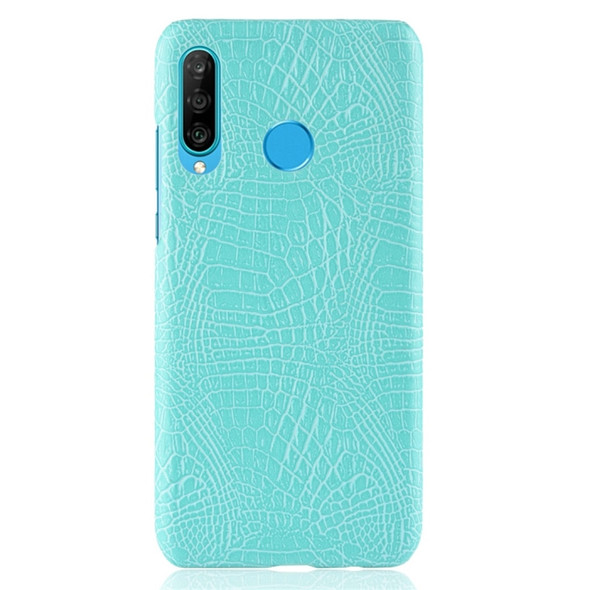 Shockproof Crocodile Texture PC + PU Protective Case for Huawei P30 Lite (Green)