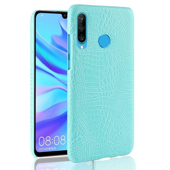 Shockproof Crocodile Texture PC + PU Protective Case for Huawei P30 Lite (Green)