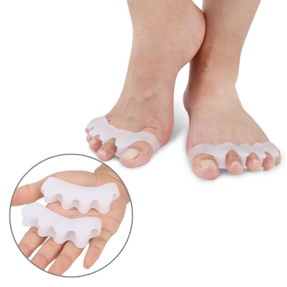 1 Pair Unisex Soft Lightweight Toe Valgus OrthodonticsToe Separation Toe Care Clip Finger Protector(White)