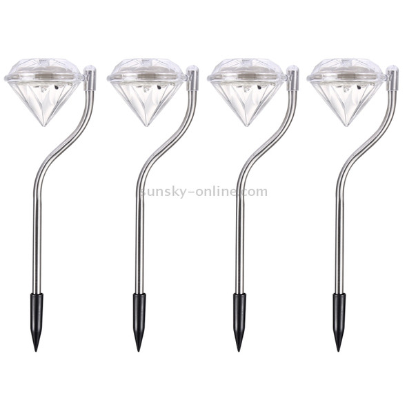 A108 4 PCS RGB LED Solar Power Lamp, Outdoor Garden Landscape Path Decorative Diamond Lights