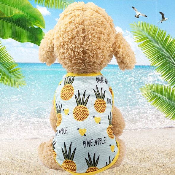 Pet Fruit Print T-Shirt Puppy Dog Cat Cute Fruit Skirt, Size:XS(Vest-Pineapple)